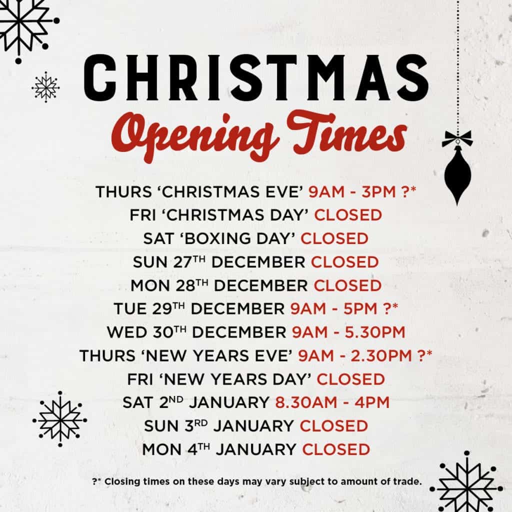 christmas opening hours collusion barbers